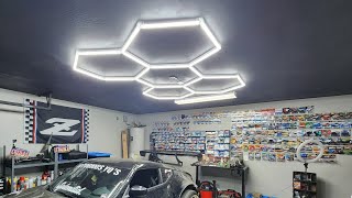 AMAZON Hexagon Garage LED 7k Light Installation  Makeover Part 2 [upl. by Opiak376]