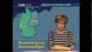 DDR 1989 Bespitzelung und Verurteilung von Ausreisewilligen ARD quotTAGESSCHAUquot vom 0610031989 [upl. by Slosberg364]