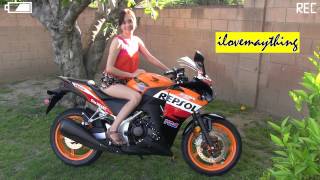 2013 Honda CBR 250R Moto GP Repsol Stock Exhaust Revving [upl. by Godiva]