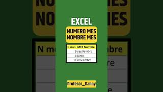 Numero MES A Nombre MES  Excel [upl. by Crosley]