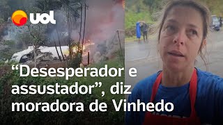 Avião cai em Vinhedo SP Desesperador e assustador diz testemunha da queda [upl. by Henrie]