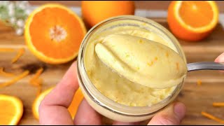 Crème à lorange sans oeufs ni fécule ni farine  3 Ingrédients  Dessert crémeux ou glacé♥ [upl. by Olimac749]