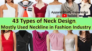 43 Types of Neck Design  Mostly Used Neckline in Fashion Industry [upl. by Treble135]