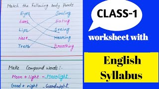 class 1 English Syllabus with worksheet [upl. by Akered559]