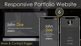 Responsive Portfolio Website 6  Work amp Contact Pages [upl. by Stormie]