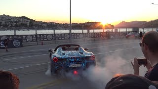 Gumball 3000 2017 Dubrovnik Day 3  Josh Cartu doing donuts huge revs accelerations burnouts [upl. by Alanna341]