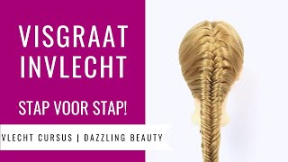 VISSENGRAAT VLECHT INGEVLOCHTEN  HOE DOE JE DAT  Vlecht Cursus Dazzling Beauty deel 5 [upl. by Ihab]