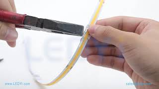 How to cut connect amp power COB LED Strip Lighting [upl. by Sheryl]