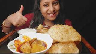 Eating Show  Luchi Dum Aloo PayesKheer Nolen Gurer Rosogolla  Big Bites [upl. by Giarla]