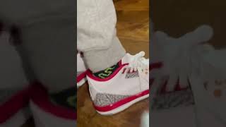 Jordan 3 Cardinal Red On Feet Review jordan airjordan airjordan3 shorts [upl. by Euqnimod]