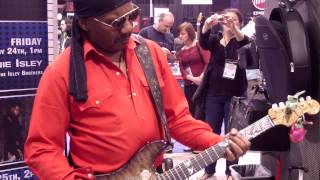 Ernie Isley jams  Reunion Blues booth NAMM 2014 Smooth Jazz Family [upl. by Yeneffit]