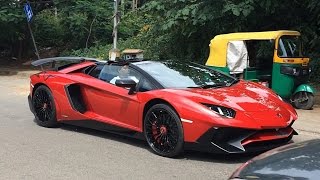 INDIAS ONLY Lamborghini Aventador SV Roadster Bangalore [upl. by Nnylahs695]