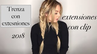 Coleta alta con extensiones de clip  ¿CÓMO PONERLAS [upl. by Polard]