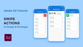 Swipe Actions  Adobe XD tutorial 2019 [upl. by Niro]