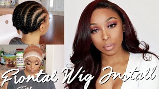 HOW TO LAY A FRONTAL WIG  STOCKING CAP LACE GLUE BABY HAIRS ETC ft UNice [upl. by Liahus]