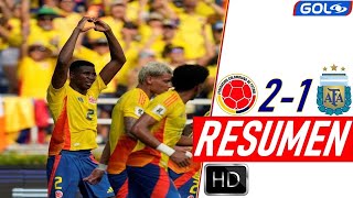 Colombia vs Argentina 21 Resumen y Goles  GOL CARACOL [upl. by Hnid415]