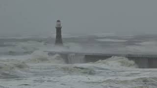 Storm Babet at Roker Pier and Beach [upl. by Ardnaeel]