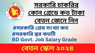 সরকারি চাকরিতে কোন গ্রেডে কত বেতন বিস্তারিত ।। Govt Job Salary In Bd 2024 ।। Find The Job BD [upl. by Marne951]