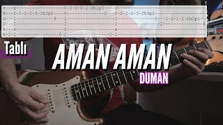 Duman  Aman Aman İntro Gitar Dersi TABLI [upl. by Aedni794]