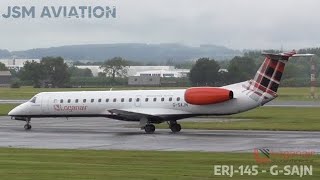 Loganair ERJ145 Arrival to Glasgow from Londonderry  GLA Spotting  JSM Aviation [upl. by Ivon]