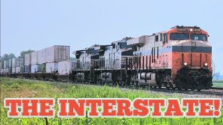 4K NS 8105 THE INTERSTATE HU LEADS INTERMODAL ELEPHANT STYLE AT A FAST PACE [upl. by Hedvig]