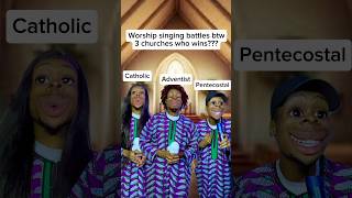 Singing battle between 3 churches who won  comedy shorts [upl. by Einwahr]