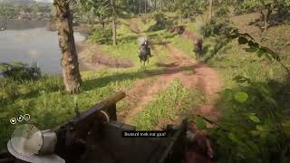 Turning Around Lemoyne Raider Ambush And Using Their Own Machine Gun  Red Dead Redemption 2 [upl. by Aikimat]