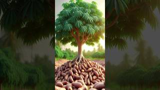 easy and fast technique for planting and growing cassava trees from the trunk gardening [upl. by Nosidda]