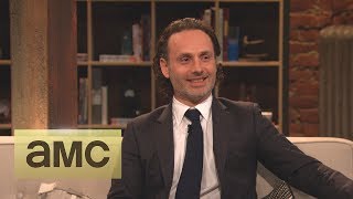 Andrew Lincoln on His Throat Stunt Episode 416 Talking Dead [upl. by Leviram729]