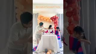 Twins Gender Reveal 😃 genderreveal shorts pregnancy schwangerschaft wedding [upl. by Sivatco323]