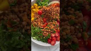 Lentil Salad with Tahini Dressing middleeasternrecipes middleeasternrecipes mediterraneansalad [upl. by Dorreg]