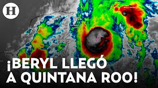 Primeras imágenes del huracán Beryl en Quintana Roo Confirman su aumento a categoría 3 [upl. by Nesahc702]