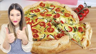 Rezept GEMÜSEKUCHEN mit Blätterteig  Vegetarische Quiche👌🏼Mittag oder Abendessen [upl. by Anyat233]