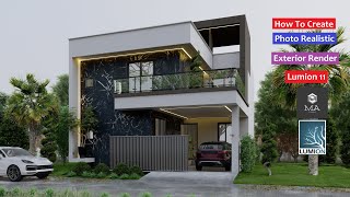 How to Create Photo Realistic Exterior Render in Lumion 11Exterior Series 07 [upl. by Enoval]