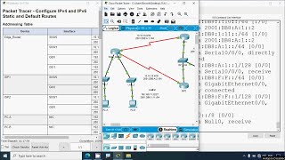 1561 Packet Tracer  Configure IPv4 and IPv6 Static and Default Routes [upl. by Eizeerb]