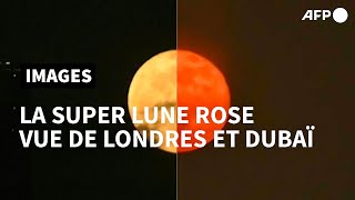 Super Lune des scènes magnifiques dans le ciel de Londres et Dubaï  AFP [upl. by Yenahc]