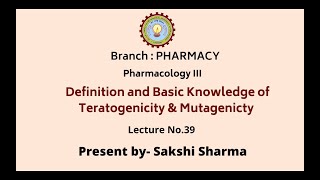 Pharmacology  III  Definition and Basic Knowledge of Teratogenicity amp Mutagenicity [upl. by Charbonneau591]