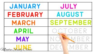 January February  Months name  Months of the year  Mantu Study ClassName of months in english [upl. by Anirtap]