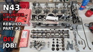 Saving BMW Cylinder Head  N43 Rebuild after spun conrod bearings damage  DIY PART 2 [upl. by Dahaf]