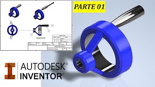 Volante de Avance Modelado de Partes  Parte 12  Autodesk Inventor  Tutorial Español [upl. by Loleta]