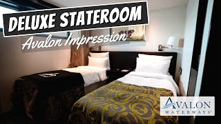 Avalon Waterways quotImpressionquot  Deluxe Stateroom Tour amp Review  4K [upl. by Anelah]