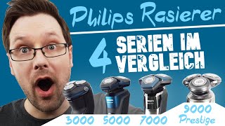 Philips Rasierer Vergleich ► Unterschiede Series 3000 5000 7000 amp 9000 Prestige ✅ Wunschgetreu [upl. by Thay]