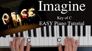 Imagine John Lennon Key of CEASY Piano Tutorial [upl. by Evey]