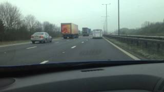 Bad Driving Towing Trailer on M1 Motorway April 2014 [upl. by Maegan124]