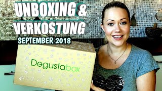 DEGUSTABOX SEPTEMBER 2018 UNBOXING und VERKOSTUNG MUKBANG Style deutsch 😜 [upl. by Nyrmak]