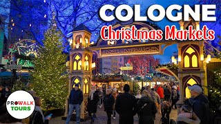 Cologne Germany Christmas Market Tour  4K60fps  with Captions [upl. by Semajwerdna]