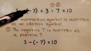 7th Grade Math 13c Subtracting Integers by Adding the Opposite [upl. by Ettellocin]