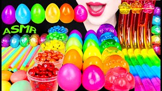 ASMR RAINBOW EGGS JELLY NOODLES CHOCOLATE BALLS 레인보우 에그 젤리 국수 초코볼 먹방 EATING SOUNDS [upl. by Healy]