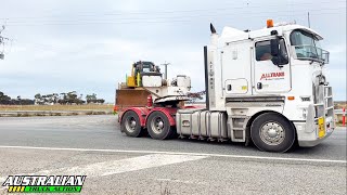 Kenworth K200 hauling Caterpillar D6T bulldozer [upl. by Llevron]