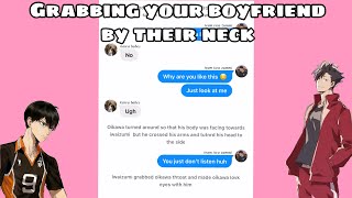 Grabbing your boyfriends neck challengeTops GC♡Haikyuu texts [upl. by Dlnaod]